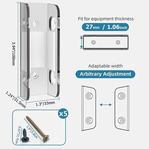 Under Desk Laptop Mount Support Stand Space Saving Universal Anti Scratch Pads Home Office Easy to Install Heavy Duty Bracket, Transparent in Saudi Arabia