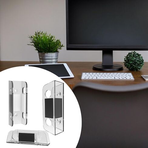 Wall & Under Desk Laptop Mount Holder Heavy Duty with Anti Scratch Pads Home to Install Support Stand Bracket, Transparent in Saudi Arabia