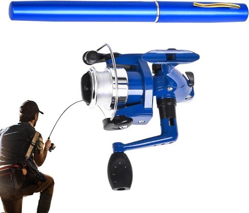 Pocket Fishing Rod,Telescopic Ice Fishing Rod - 39 Inch Pole, Portable Non-Slip Gear for Angler Saltwater Freshwater at Dock Lake Reservoir Pond River in Saudi Arabia