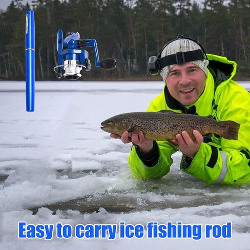 Pocket Fishing Rod,Telescopic Ice Fishing Rod - 39 Inch Pole, Portable Non-Slip Gear for Angler Saltwater Freshwater at Dock Lake Reservoir Pond River in Saudi Arabia