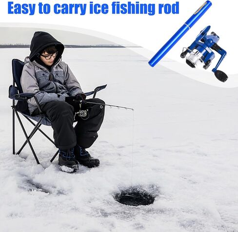 Pocket Fishing Rod,Telescopic Ice Fishing Rod - 39 Inch Pole, Portable Non-Slip Gear for Angler Saltwater Freshwater at Dock Lake Reservoir Pond River in Saudi Arabia