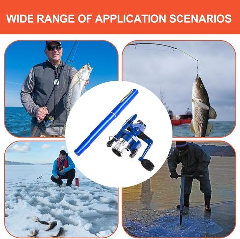 Pocket Fishing Rod,Telescopic Ice Fishing Rod - 39 Inch Pole, Portable Non-Slip Gear for Angler Saltwater Freshwater at Dock Lake Reservoir Pond River in Saudi Arabia
