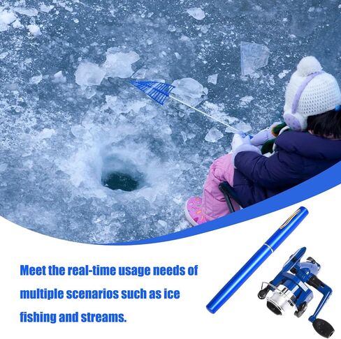 Pocket Fishing Rod,Telescopic Ice Fishing Rod - 39 Inch Pole, Portable Non-Slip Gear for Angler Saltwater Freshwater at Dock Lake Reservoir Pond River in Saudi Arabia