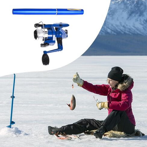 Pocket Fishing Rod,Telescopic Ice Fishing Rod - 39 Inch Pole, Portable Non-Slip Gear for Angler Saltwater Freshwater at Dock Lake Reservoir Pond River in Saudi Arabia