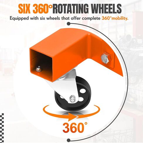 Hydraulic Engine Hoist, 2 Ton Folding Engine Hoist Crane Lift with Telescopic Boom 4400 Lbs Capacity Cherry Picker Shop Crane Lift with 6 Casters for Garage, Workshop, Automotive Repair, Yellow in Saudi Arabia