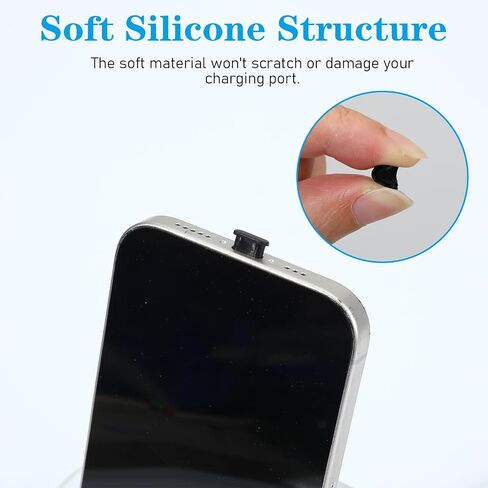 USB C Dust Plug, 50 Pcs Silicone USB C Port Cover with 2 Cleaning Brush Type C Dust Plug Cover Type-C Charging Port Protector Power Input Protector Cap for All USB Type C Port Devices(Black) in Saudi Arabia