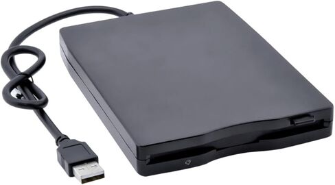 NUOBESTY External USB Floppy Disk Drive Portable High Speed Data Transfer for Compatible with Various Operating Systems Shock Noise Reduction Technology Sleek Black Design in Kuwait