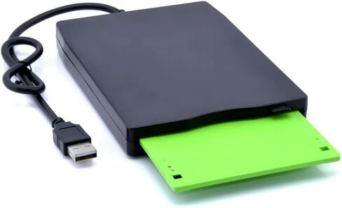 NUOBESTY External USB Floppy Disk Drive Portable High Speed Data Transfer for Compatible with Various Operating Systems Shock Noise Reduction Technology Sleek Black Design in Kuwait