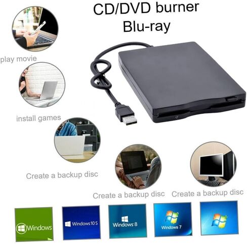محرك الأقراص المضغوطة للكمبيوتر المحمول بديل محرك الأقراص المرنة USB الخارجي قرص مرن لتحويل USB لنقل بيانات القرص المتوافق in Kuwait