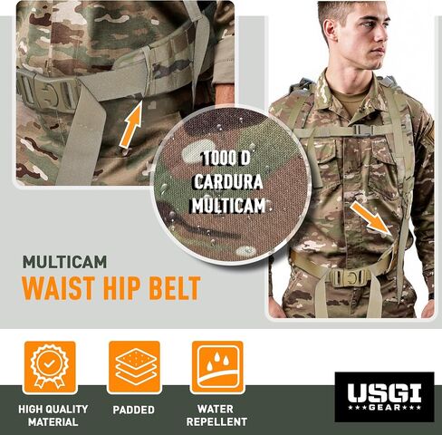 MultiCam Military Medium Backpack Molle Waistbelt – Medium Pack Heavy Duty Backpack Waistbelt Compatible with Army Rucksack – MultiCam US Military Attachment Waist belt in Saudi Arabia