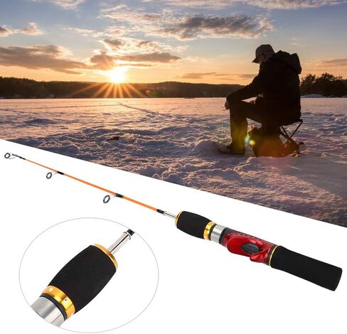 ICE Fishing Rod Pole Sturdy Durable Portable Fiber Material in Saudi Arabia