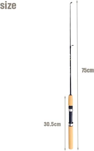 75cm Telescopic Fishing Rod Retractable Glass Fiber Winter Pole Portable Ice Fishing Rod with Magnetic Guide & Anti Slip Handle in Saudi Arabia