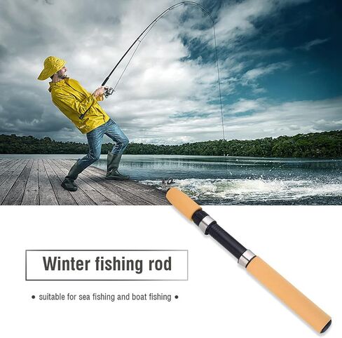 75cm Telescopic Fishing Rod Retractable Glass Fiber Winter Pole Portable Ice Fishing Rod with Magnetic Guide & Anti Slip Handle in Saudi Arabia