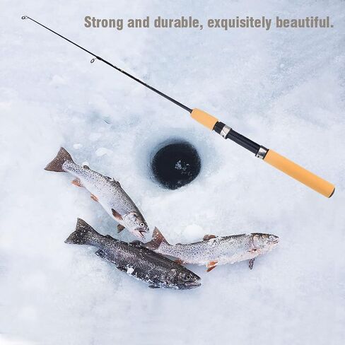 75cm Telescopic Fishing Rod Retractable Glass Fiber Winter Pole Portable Ice Fishing Rod with Magnetic Guide & Anti Slip Handle in Saudi Arabia