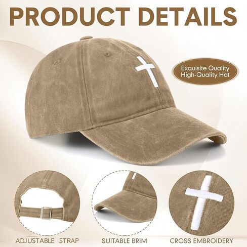 5 pcs Christian Hats Jesus Faith Cross Hat for Men Women Vintage Washed Plain Baseball Cap in Saudi Arabia