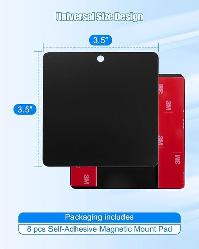Self-Adhesive Magnetic Mount Pad for Aluminum Cabs, Magnetic Mounting Plate Suitable for Magnetic Light Mounts, for Strobe Beacons Light Bars Spot Lights, 8 Pack in Saudi Arabia