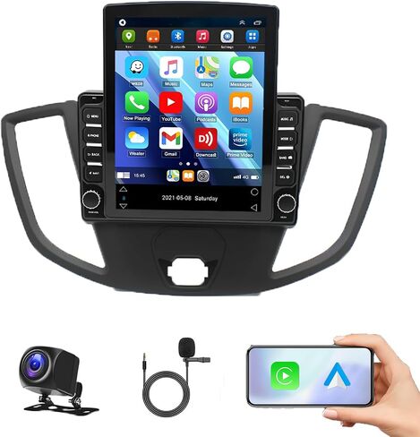 راديو سيارة 9.7 بوصة Android 13.0 لسيارة Ford Transit Custom 2013 2014 2015 2016 2017 2018 2019 ستيريو، راديو بلوتوث بشاشة لمس مزدوجة Din مع وحدة رأس w/GPS، FM/RDS، SWC، AUX-in، كاميرا احتياطية AHD - 4G+64G in Saudi Arabia