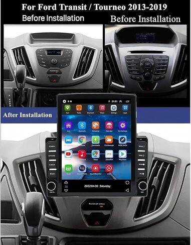 راديو سيارة 9.7 بوصة Android 13.0 لسيارة Ford Transit Custom 2013 2014 2015 2016 2017 2018 2019 ستيريو، راديو بلوتوث بشاشة لمس مزدوجة Din مع وحدة رأس w/GPS، FM/RDS، SWC، AUX-in، كاميرا احتياطية AHD - 4G+64G in Saudi Arabia