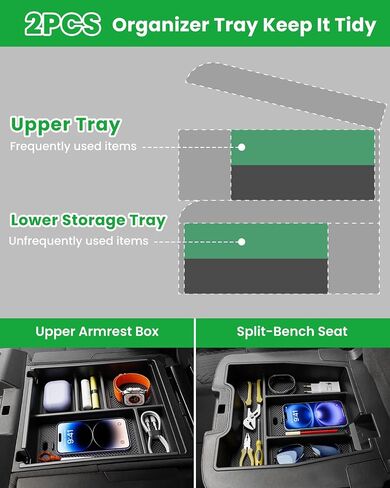 Center Console Organizer for 23-25 Chevy Silverado & GMC Sierra 1500, Refreshed 22-25 Silverado/Sierra 1500 Models, 24-25 Silverado/Sierra 2500HD 3500HD(Full Console w/Bucket Seats ONLY) in Saudi Arabia