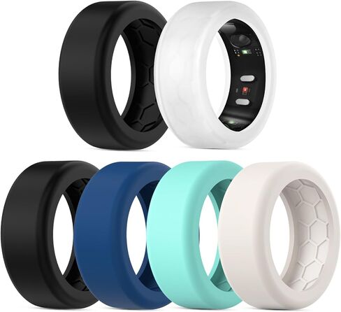 غطاء مكون من 6 قطع متوافق مع واقي RingConn Gen 2/Gen 2 Air/Gen 1، تصميم مضاد للانزلاق، غطاء من السيليكون لأصابع القدم للنساء والرجال - متعدد الألوان - S لـ 6/7/8/9/10 in Kuwait
