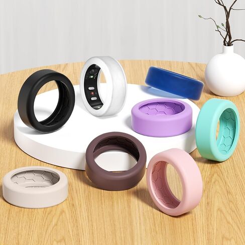 غطاء مكون من 6 قطع متوافق مع واقي RingConn Gen 2/Gen 2 Air/Gen 1، تصميم مضاد للانزلاق، غطاء من السيليكون لأصابع القدم للنساء والرجال - متعدد الألوان - S لـ 6/7/8/9/10 in Kuwait