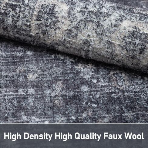 Area Rug for Bedroom Living Room, Washable Non-Slip Foldable Waterproof, Plush Soft for Office Dining Room Kids, Fluffy Easy to Clean, Decor Aesthetic Dark Gray, 8'×10' in Saudi Arabia