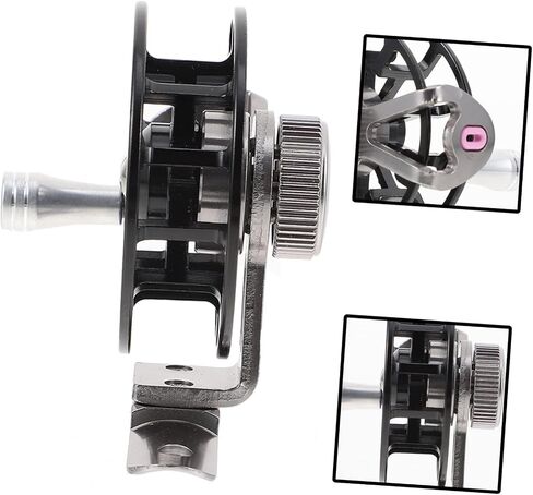 Luxshiny Professional All Metal Ice Fishing Reel Black Lightweight Compact Design with Slip Handle Durable High Strength Structure for Sea and Ice Fishing Enthusiasts in Saudi Arabia