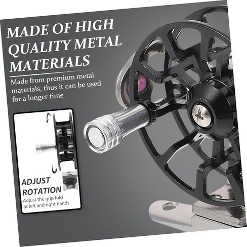 Luxshiny Professional All Metal Ice Fishing Reel Black Lightweight Compact Design with Slip Handle Durable High Strength Structure for Sea and Ice Fishing Enthusiasts in Saudi Arabia