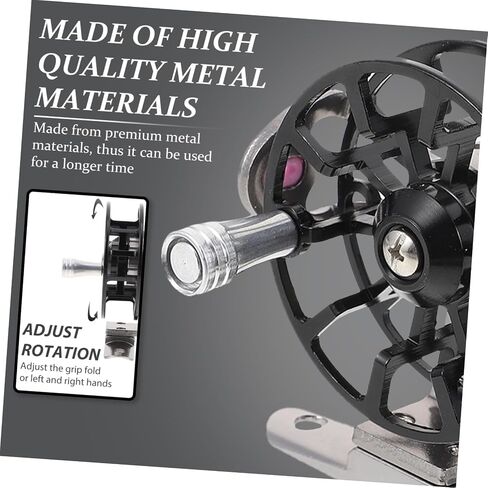 بكرة صيد الجليد المعدنية المحمولة بالكامل من DECHOUS مع مقبض منزلق، هيكل هندسي متين، بكرة مقاومة منخفضة لصيادي البحر والمياه العذبة in Kuwait