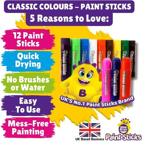 Little Brian Mini Paint Sticks, Various, 12 x 5g in Saudi Arabia