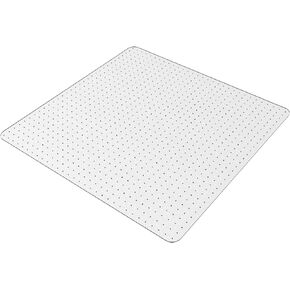 HOMEK Office Chair Mat for Carpet, 48" x 48" Transparent Thick Office Floor Mats for Low Pile Carpet Floors, Easy Glide for Chairs
