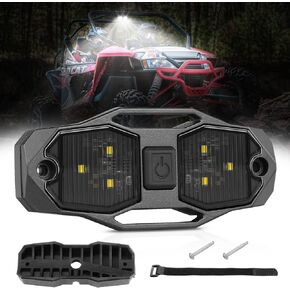 UTV Dome Light 12V Universal Roll Bar Mount LED Dome Light UTV Interior Light Utility Roll Cage Dome Light Map Light Courtesy Light for UTV Polaris RZR Ranger SxS Wrangler Truck