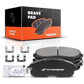 A-Premium Front Ceramic Disc Brake Pads Set Compatible with Select Infiniti, Nissan and Suzuki Models - G20, G35, I30, I35, 350Z, Altima, Cube, Juke, Maxima, Sentra, Versa, SX4, with Hardware, 4 Pcs