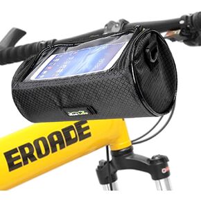Bike Handlebar Bag, Waterproof Phone Cycling Mount Front Bags, Bicycle Storage Bag with Removable Shoulder Strap, 6 inch Transparent Pouch, Best Gift