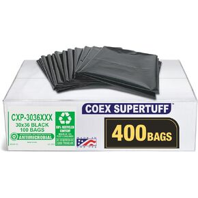 Aluf Plastics 55-60 Gallon 1.7 MIL (eq) Black Heavy Duty Trash Can Liners - 38" x 58" - Pack of 100 - For Contractor, Industrial, & Commercial