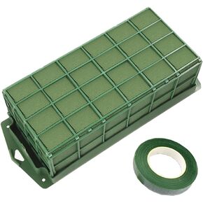 YOMUME Floral Foam Cage 1 Piece, Floral Foam for Fresh Flower Arrangement and Artificial Flowers, Wedding Holiday Decorations