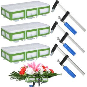 Cemetery Saddle, 3 Pack Headstone Saddles Holders with Foam for Florals and Artificial Flowers for Cemetery Tombstone Memorial Grave Saddles Arrangements