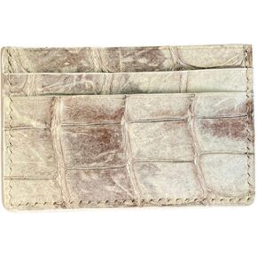 Handmade Crocodile Card Holder, Minimalist Card Holder, Leather Card Holder, Small Card Case, Wallet for Cards, Card Holder for Men (Himalaya)