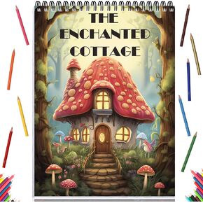 Coloring Books for Adult Coloring Book for Women Spiral Bound Page One Sided Design Gifts Arts and Crafts for Women to Relax, Anxiety and Depression 30 Colorful Coloring Pages of THE ENCHANTED COTTAGE