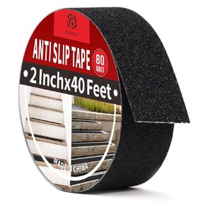 ROSEUP Black Anti Slip Tape 4Inch x 40ft, for Stairs Outdoor/Indoor Waterproof Grip Tape Safety Non Skid Roll for Stair Steps Traction Tread Staircases Non Slip Strips