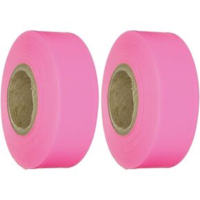 Brady Fluorescent Pink Flagging Tape for Boundaries and Hazardous Areas - Non-Adhesive Tape, 1.188" Width, 150' Length (Pack of 1) - 58354,Fluorescent Pink