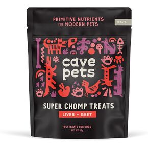 Super Chomp Treat, Grain-Free Dog Treat and Digestion Supplement for Dog Health, Liver & Beet, 60 Treats