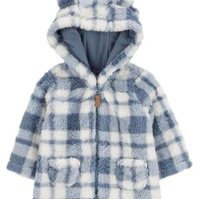Carter's Baby Girls' Hooded Jacket (Newborn, Blue/Plaid) in Saudi Arabia