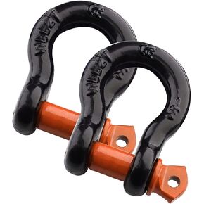2 Pcs 1/2 Inch D Ring Shackle 4409 lbs (2 Ton) Capacity,26455 lbs (12 Tons) Maximum Breaking Strength Clevis Shackle Car Hooks Anchor Shackle Vehicle Recovery Tow Strap