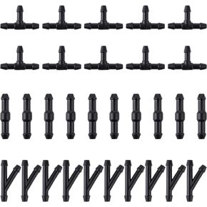 TIESOME Windshield Wipers Hose Connector, 30Pcs 2-Way + 3-Way I/T/Y 3 Type Water Washer Pipe Adapter Car Windshield Washer Hose Kit Pipe Connector for Universal Car Washer Nozzles