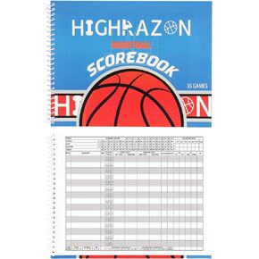 HIGHRAZON Basketball Scorebook, 35 Games for Scorekeepers, Basketball Score Keeping Book for Stats, Basketball Stat Tracking Book for Adult, Youth, High School, Middle School, Little League