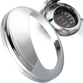 KiWAV 5 inch Speedometer Gauge Tank Mounted Cover Trim Ring Bezel Aluminum Black compatible for Harley-Davidson