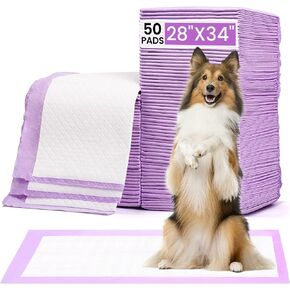 Pet Toilet Training Pads 50Count Disposable Puppy Pee Pads 34" x 28" for Dogs, Ultra Absorbent|Quick Dry|Leak-Proof Pet Potty Pads
