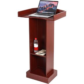 Podium Stand for Lectern Presentation Church Classroom, Pulpit with Wooden Heavy Base, Podium for Lecture, Wedding Speech