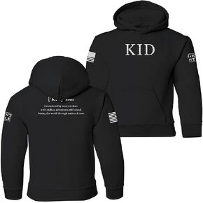 Grunt Style Kid Defined Unisex Youth Hoodie (Large, Black)